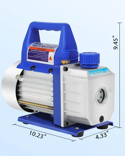 Vista 4 de FAHKNS 110V 3.5 CFM Bomba de vacío Rotary Vane 1/4HP para A/C HVAC Auto reparación R410a R134 con botella de aceite