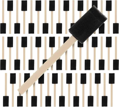 Vista 9 de US Art Supply - Juego de pinceles de pintura de espuma de 1 pulgada con mango de madera (paquete de valor de 25) - Ligeros, duraderos e ideales