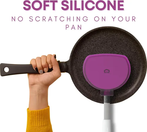 Vista 6 de Volteador de panqueques ancho - Espátula de silicona extra grande resistente al calor para utensilios de cocina antiadherentes y plancha - Perfecto