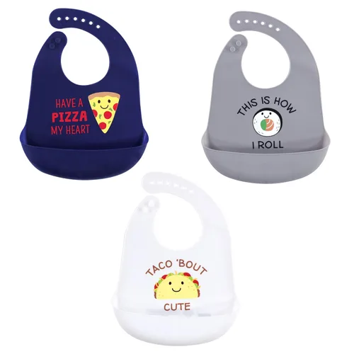 Vista 26 de Hudson Baby Baberos de silicona unisex para bebé, Apple Of My Eye, talla única