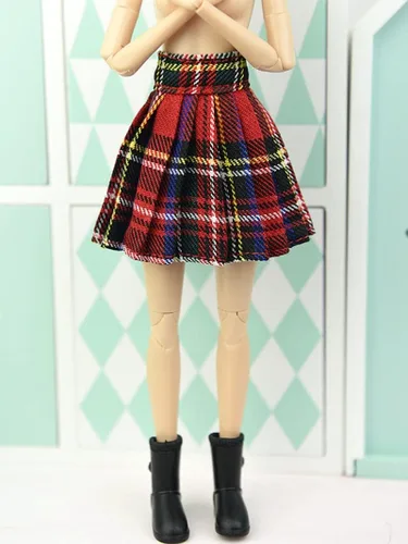 Vista 2 de Ropa de muñeca de 3 piezas/lote para muñecas de 11.5 pulgadas, falda plisada, faldas de estudiantes de cosplay, accesorios de muñecas de 1/6