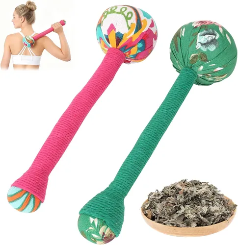 Vista 8 de Martillo de drenaje linfático de tamaño largo, martillo de masaje corporal manual, martillo de masaje de mano largo de golpeo para la espalda