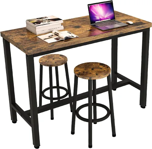 Vista 8 de Recaceik Juego de comedor de 3 piezas, mesa de bar moderna y taburetes para 2 encimeras de cocina, bistró, fácil de montar para desayuno, rincón