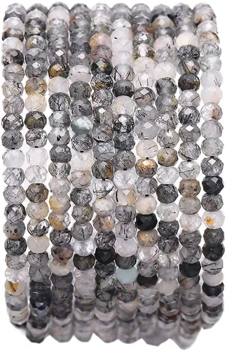 Vista 33 de Cuentas de piedra natural africana de turquesa faceted rondelle 3x4mm semipreciosas sueltas para hacer joyas 38cm