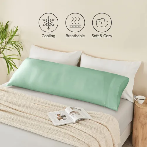 Vista 192 de BEDELITE - Juego de 2 fundas de almohada con solapa, tamaño estándar, rayón de bambú, frescas, suaves y transpirables, para personas calurosas