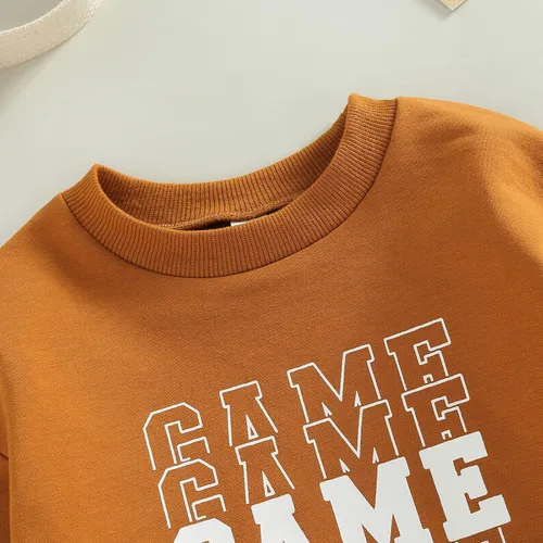 Vista 90 de MERSARIPHY Sudadera de fútbol para bebé, traje de manga larga con letras divertidas, ropa de otoño e invierno