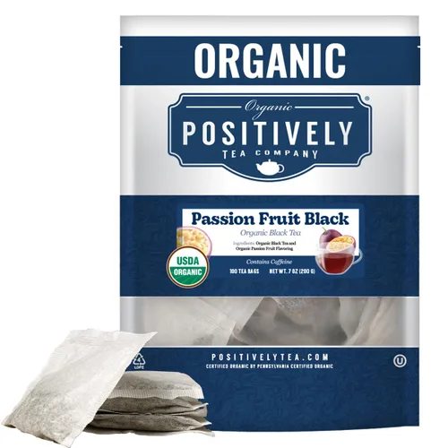 Vista 74 de Organic Positively Tea Company, Bolsas de té herbal de hibisco, 100 unidades, bolsas de té ecológicas, sin OGM