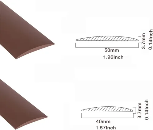 Vista 2 de Tira de transición de piso de 3.2 pies, tiras autoadhesivas para cubierta de piso, transiciones de piso, tira de piso laminada, tira divisora plana