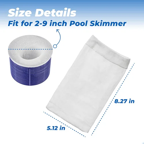 Vista 2 de ANTOBLE Paquete de 20 calcetines de skimmer para piscina, bolsa de microfiltro compatibles con Pool Blaster Water Tech Catfish Max CG Aqua Escoba