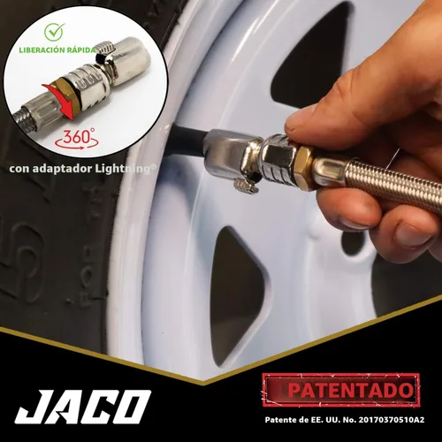 Vista 6 de Medidor digital de inflador de neumáticos Jaco FlowPro, 200 PSI