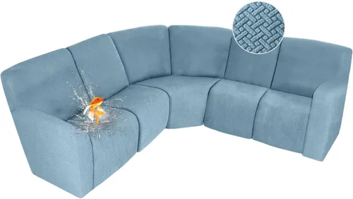 Vista 17 de ALIECOM Fundas 100% impermeables para sofá seccional reclinable, forma de L, elásticas, para esquina, funda para sofá seccional reclinable, lavable