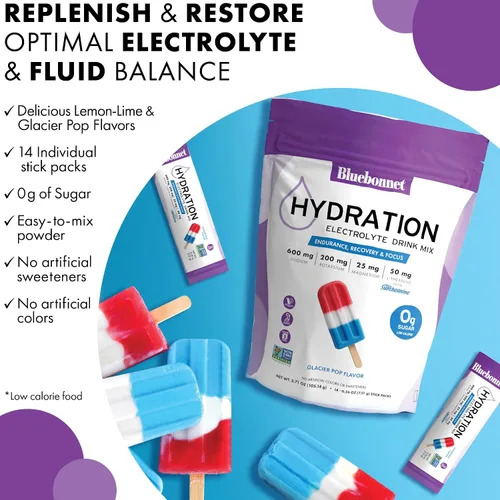 Vista 5 de BlueBonnet Mezcla de bebidas con electrolitos de hidratación nutricional
