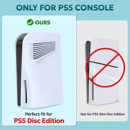 Vista 2 de Plates for Disc Edition, Faceplate with Cooling Vents, Anti-Scratch Dustproof Protective Cover Plates for PS5 Disc Edition (White)