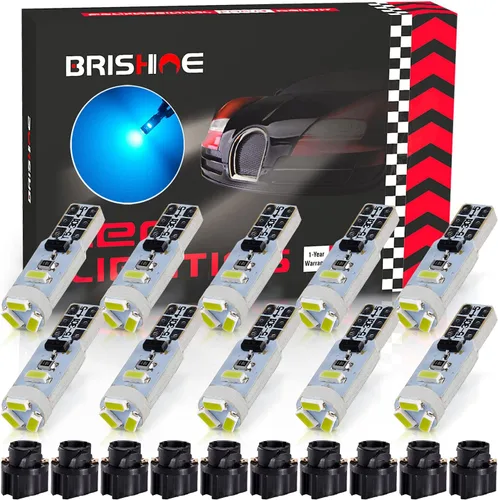 Vista 10 de 10X Bombillas LED T5 Ámbar Amarilla Canbus Sin Errores 3014 Chipsets 74 2721 37 PC74 70 73 17 Bombillas LED para Interior, Panel de Instrumentos