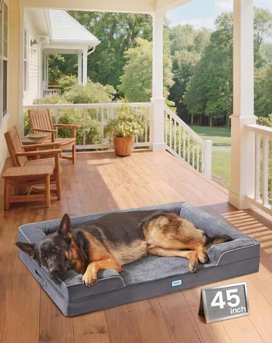 Vista 18 de OhGeni Cama ortopédica para perros y gatos, sofá para mascotas de tamaño pequeño con espuma viscoelástica, lavable a máquina, funda extraíble