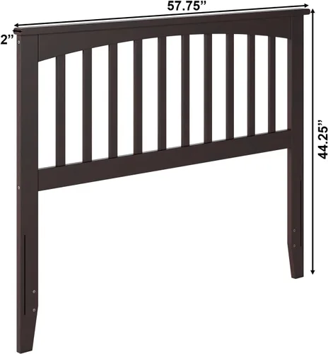 Vista 74 de AFI, Mission - Cabecero de madera maciza individual con cargador acoplable, color gris