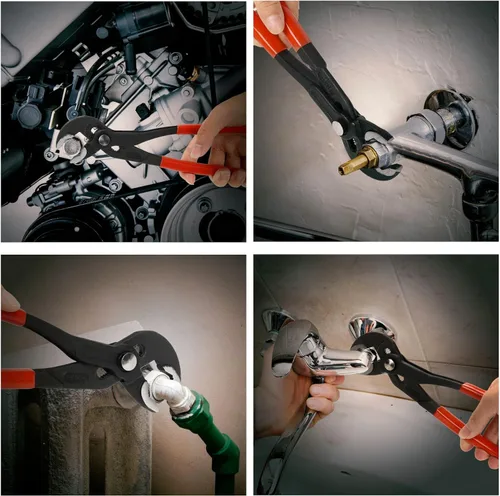 Vista 7 de Kowsinde Juego de 3 alicates para juntas de ranura, alicates ajustables para bomba de agua, alicates de lengüeta y ranura de mandíbula en V, 7