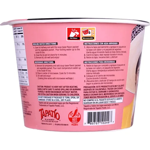 Vista 4 de Tapatio Ramen Noodle Soup Big Bowl 105g , Shrimp Flavor (Bulk Case of 6)