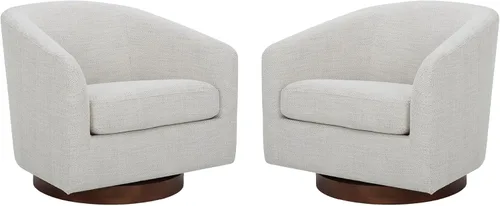 Vista 70 de CHITA - Silla giratoria decorativa, tapizada en terciopelo con certificación FSC, estilo barril, para sala de estar, completamente ensamblada