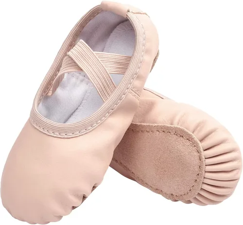 Stelle Ballet Shoes for Girls Boys Close-Fit PU Professional Dance Slippers for Toddler/Little Kid/Big Kid