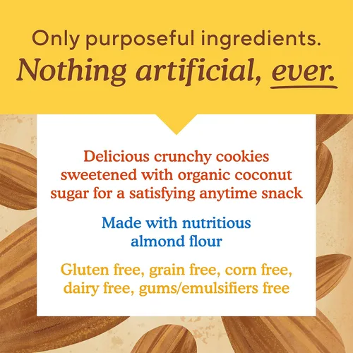 Vista 3 de Simple Mills Galletas crujientes de harina de almendras, chispas de chocolate, sin gluten, vegano, bocadillos saludables, hechos con aceite de coco