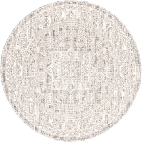 Vista 271 de Unique Loom Outdoor Aztec Collection Alfombra de área, Chalca (7 pies 10 pulgadas, cuadrada, azul/marfil)