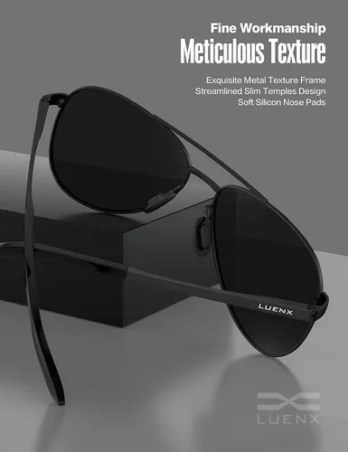 Vista 5 de LUENX - Lentes de sol polarizadas con protección UV 400 para hombre y mujer incluye funda