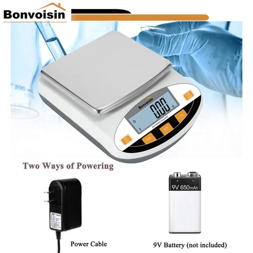 Vista 5 de Bonvoisin Balanza de Laboratorio 500gx0.01g Balanza Analítica Digital de Precisión - Balanza Electrónica de Alta Precisión para Joyería, Cocina, Uso