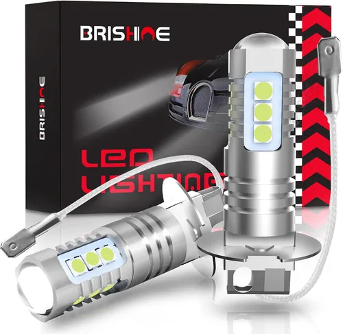 Vista 9 de Bombillas LED antiniebla H3 de 6000 K, xenón blanco, extremadamente brillantes, 3030 chips H3, bombillas LED con proyector para luces antiniebla