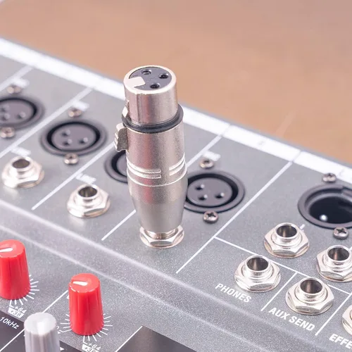 Vista 4 de XLR hembra a 1/4 "TS adaptador de micrófono, conector mono de 0.250 in a conector hembra XLR de 3 pines, convertidor XLR hembra a cuarto de pulgada