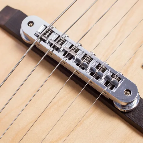 Vista 8 de Guitarra eléctrica de jazz GROTE de cuerpo hueco con herrajes cromados (Natural)