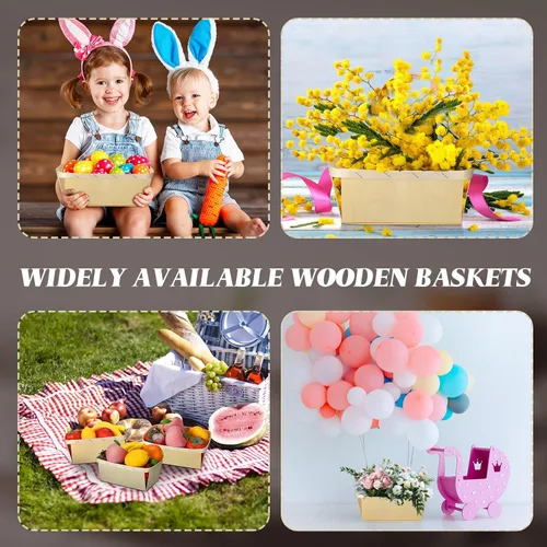 Vista 7 de Bokon 30 cestas de madera de bayas a granel de 2 cuartos de galón de madera para recolección de frutas, contenedores de madera ventilados