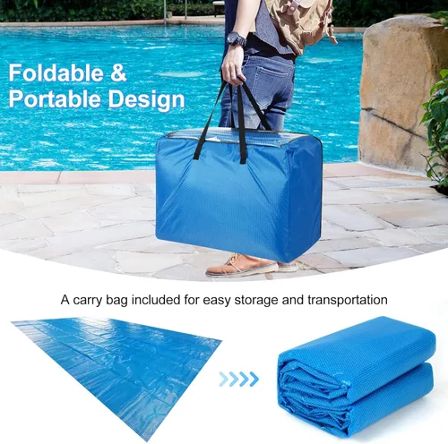 Vista 5 de S AFSTAR Cubierta de piscina rectangular de 12 x 24 pies, con bolsa de transporte, impermeable y a prueba de polvo, cubierta de piscina resistente