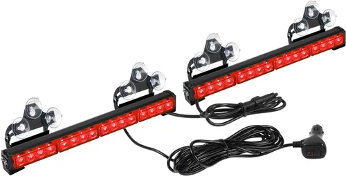 Vista 9 de ASPL - Barra de luz LED intermitente de emergencia de 2 x 16.8 pulgadas, para asesor de tráfico. Barra de luz estroboscópica de 32 LED con 26