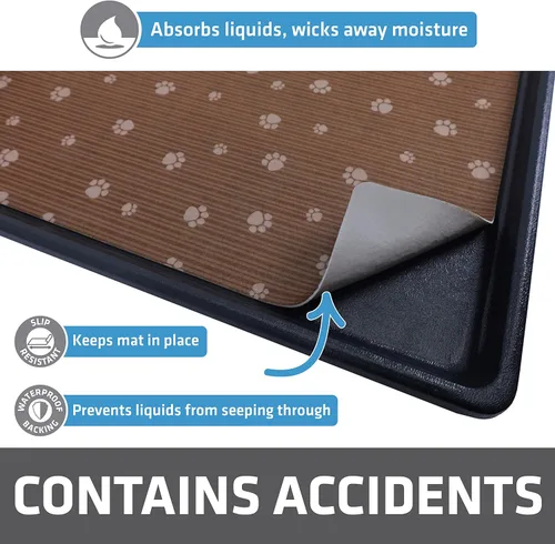 Vista 2 de Drymate Forro para jaula de perro, absorbe la orina, impermeable, antideslizante, lavable, almohadilla para orina de cachorro para entrenamiento