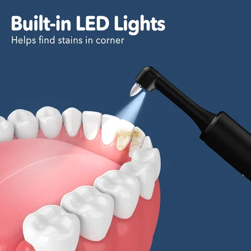 Vista 3 de Pulidor de dientes eléctrico, removedor de placa para blanquear los dientes, kits de pulido de dientes 4 modos de velocidad, pulidor dental