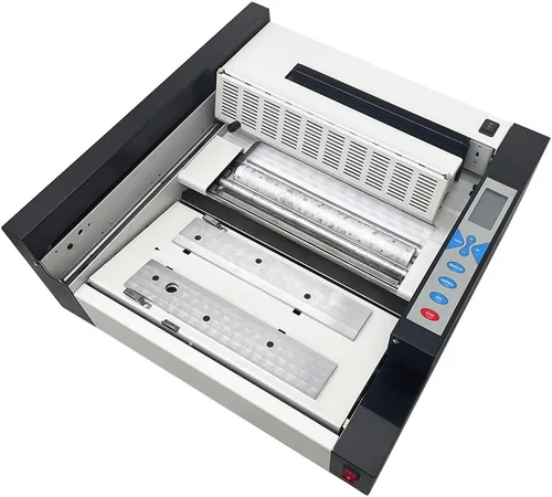 Vista 9 de Máquina automática de encuadernación de libros de fusión en caliente, carpeta de libros de acero grueso, carpeta de pegamento caliente de 1000 W