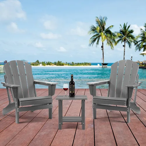 Vista 7 de Apolimi Adirondack - Mesa auxiliar para exteriores, mesa auxiliar de patio resistente de 2 niveles, resistente a la intemperie, mesa auxiliar sólida