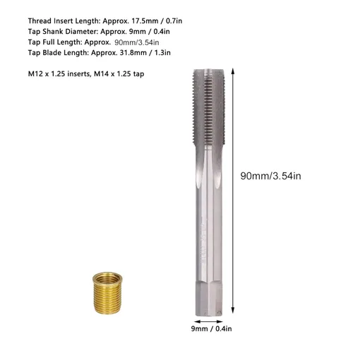 Vista 6 de Kit de reparación de roscas helicoidal, herramienta de reparación de roscas, kit de cazador de roscas de bujía, herramientas de reparación
