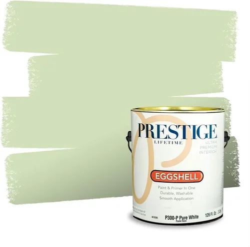 Vista 188 de Prestige Paints - Pintura exterior e imprimación en uno, 1 galón, plano, compatibilidad comparable con el color menta «Whipped Mint» de Behr