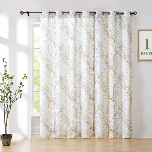 Vista 39 de FMFUNCTEX Cortinas de lino semitransparentes para dormitorio, cortinas blancas y negras de 45 pulgadas de largo para sala de estar, cortinas
