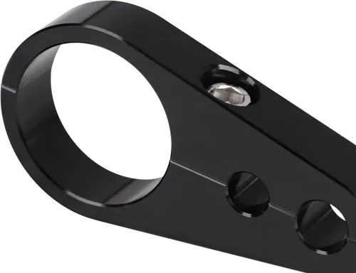 Vista 6 de Manillar negro con marco de 1-1/4 pulgadas, abrazadera de cable de doble orificio, freno de embrague para Harley Road King Electra Road Glide