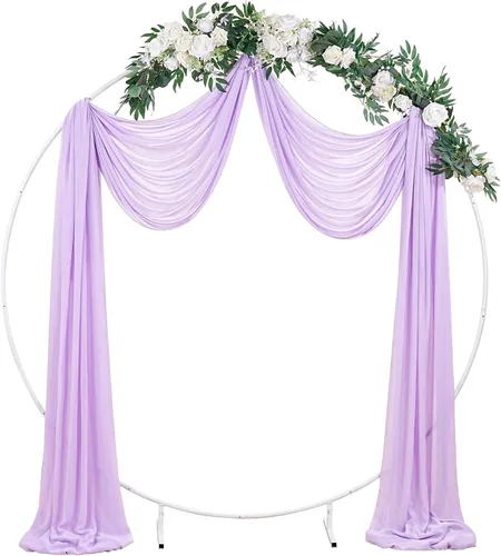 Vista 5 de Cortinas de boda con rosas polvorientas, 2 paneles de 6 yardas, cortinas de fondo transparentes para despedida de soltera, arcos de boda para Rosa