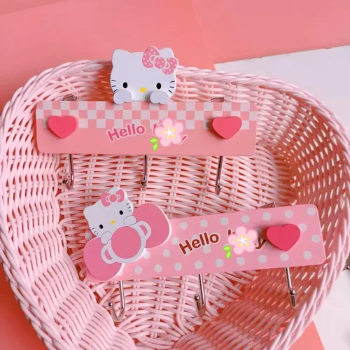 Vista 4 de KOZUKI Colgador de madera rosa con ganchos para el hogar, ropa, bolso (3 ganchos rosa)