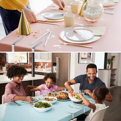 Vista 4 de Paquete de 12 clips para mantel – Clips de mantel para mesas al aire libre, soportes de acero inoxidable resistentes