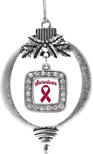 Vista 74 de Inspired Silver - Mis iniciales - Adorno con dije de letra S - Adornos navideños cuadrados de plata con joyas de circonita cúbica
