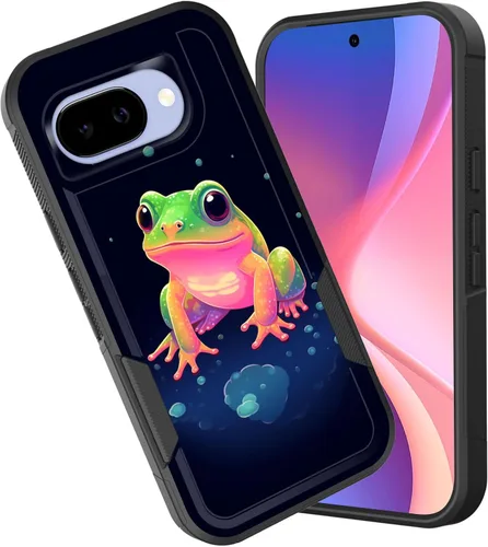 Vista 133 de Funda para Pixel 7a, funda protectora híbrida de doble capa resistente a prueba de golpes de policarbonato duro de silicona suave TPU para Google