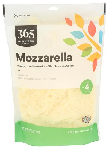 365 por Whole Foods Market, Queso Mozzarella rallado, 16 onzas