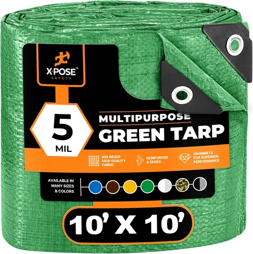 Vista 97 de Xpose Safety - Lona de polietileno ligera azul – Funda protectora multiusos, paño de goteo – duradero, impermeable, resistente a la intemperie