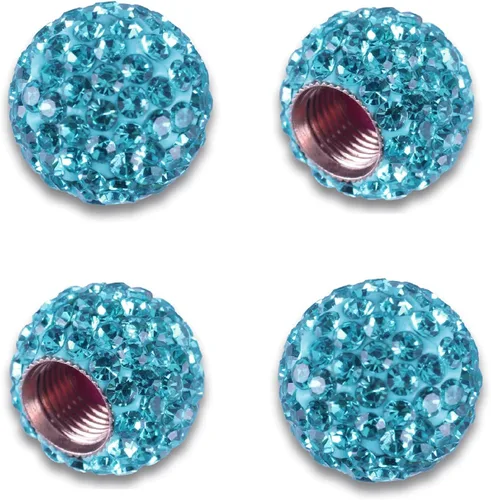 JUSTTOP - Juego de 4 tapas de aire para rueda de coche, diseño de diamantes de imitación de cristal, accesorios de auto atractivos a prueba de